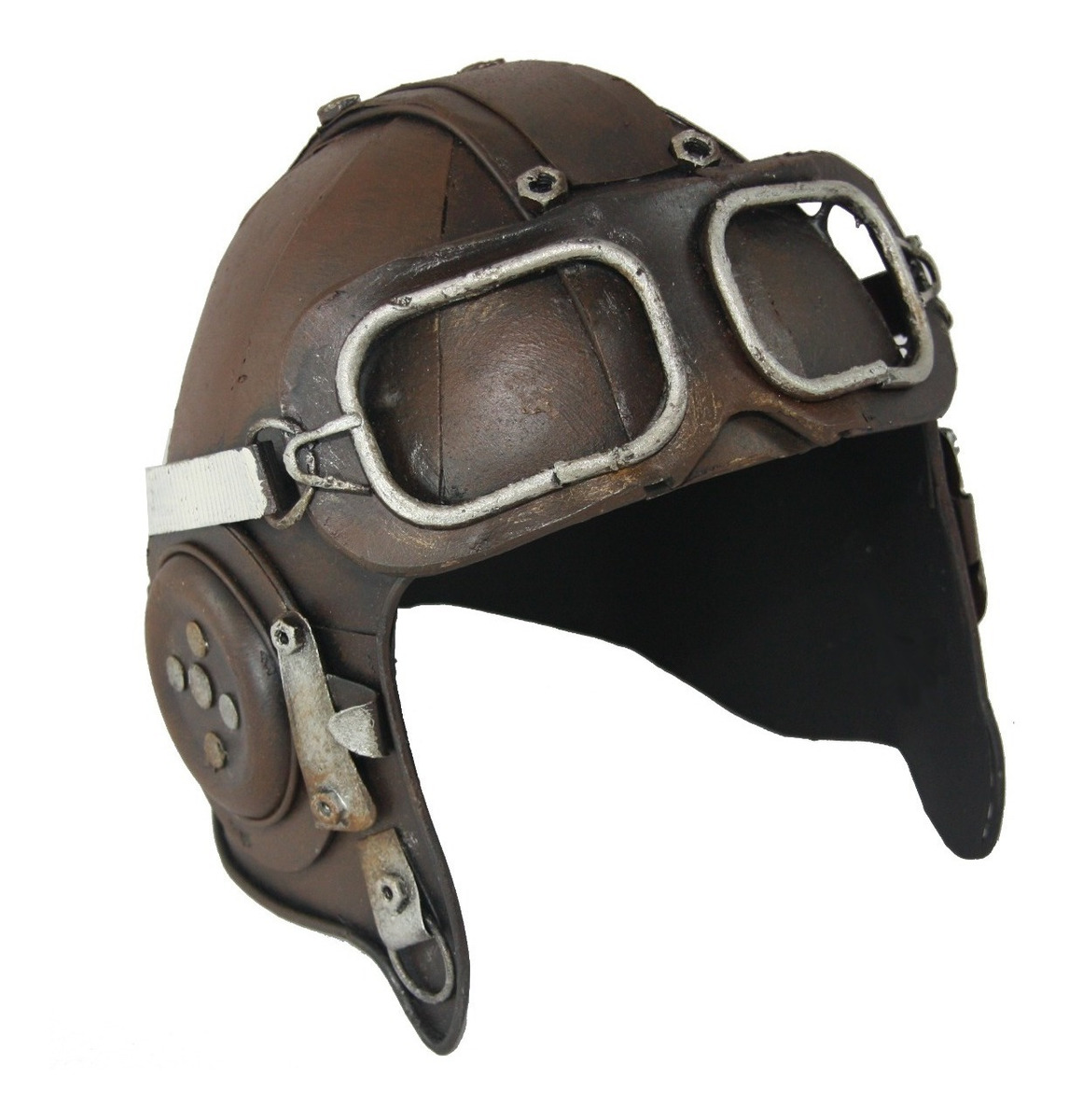 Aviador Capacete Metal Marrom M