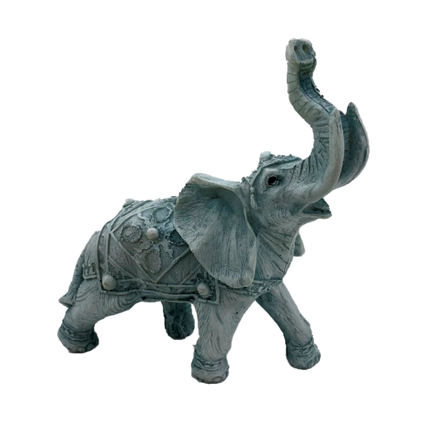 Porcelana Elefante Resina Azul Claro