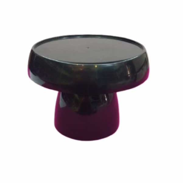 Bandeja preta redonda com pé