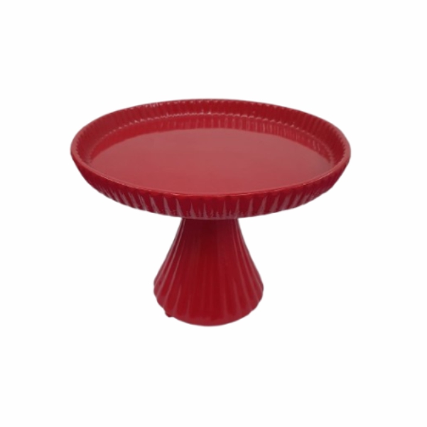 Bandeja vermelha redonda G