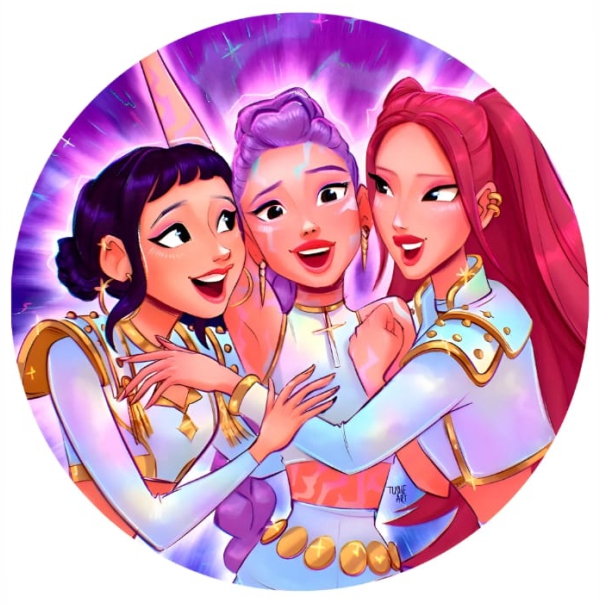 Painel Tecido Redondo- Guerreiras K-Pop