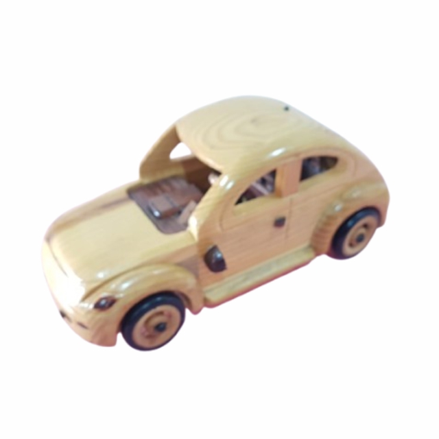 Carrinho Bege de Madeira para decoração